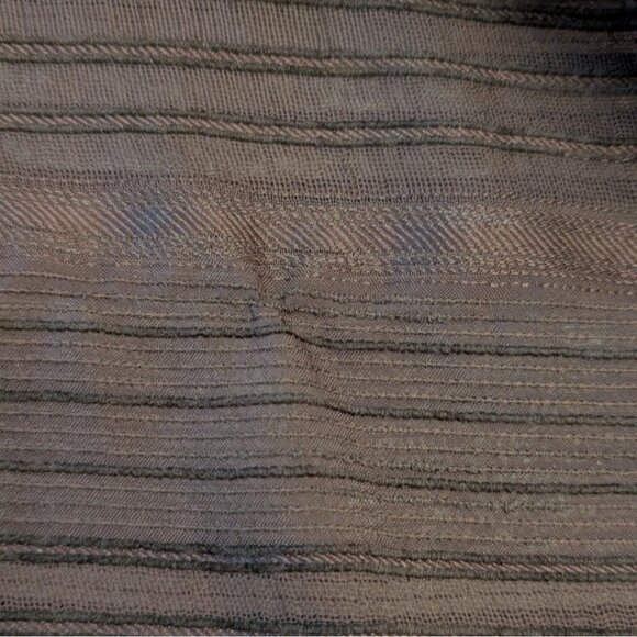 Chicos Design Sheer Shirt Striped Brown Button-Up Woven Size 3 Womens XL 16 - Picture 9 of 10